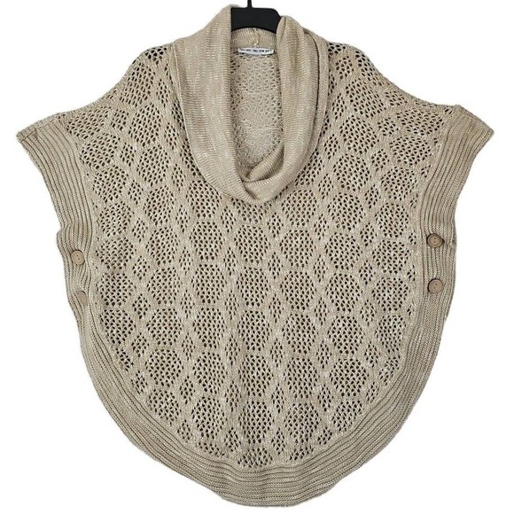 Two-One-Two New York ~Woman Size XL~ Beige Knit Cowl Neck Kimono Sweater Boho. - Picture 7 of 12